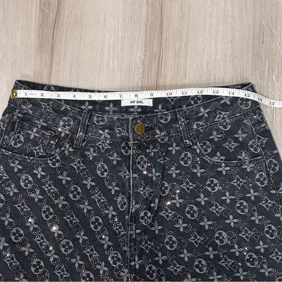 Designer Rep Jeans With Marcasite Rhinestones - Picture 12 of 14